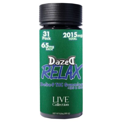 DazeD8 LIVE 65mg Delta-9 THC Gummies 31pc - Relax Gummies