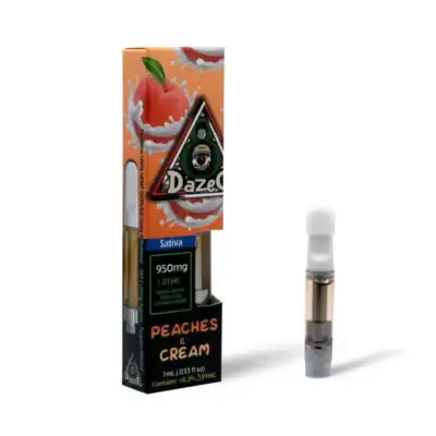 Dazed Delta 8 Cartridge 1g – Peaches & Cream DazeD8 Peaches & Cream Delta 8 Cartridge (1g)