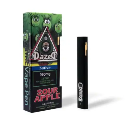 Dazed Delta 8 Disposable 1g – Sour Apple DazeD8 Sour Apple Delta 8 Disposable (1g)