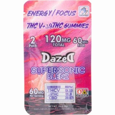 Dazed Supersonic Blenz Gummies 120mg 2pc Dazed Supersonic Blenz Gummies 120mg 2pc - Supersonic Blenz