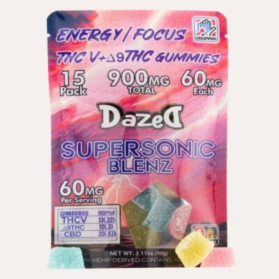 Dazed Supersonic Blenz Gummies 60mg 15pc A bag of Dazed8 Subatomic Blenz Gummies 60mg | 30pc.