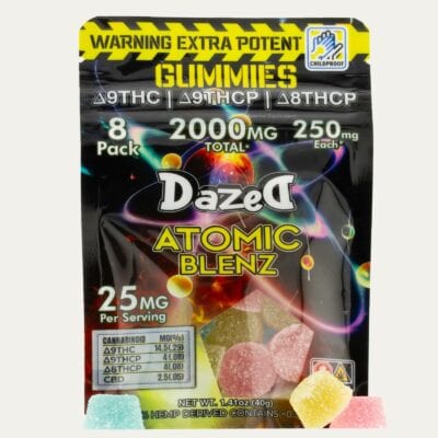Dazed Atomic Blenz Gummies 250mg 8pc dazed8 atomic blenz gummies