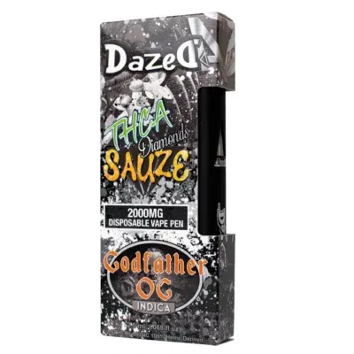 Dazed THCa Diamonds Sauze Disposable Vape Pen 2g – Godfather OG DazedA THC A Diamonds Sauze Disposable Vape Pens Godfather OG.
