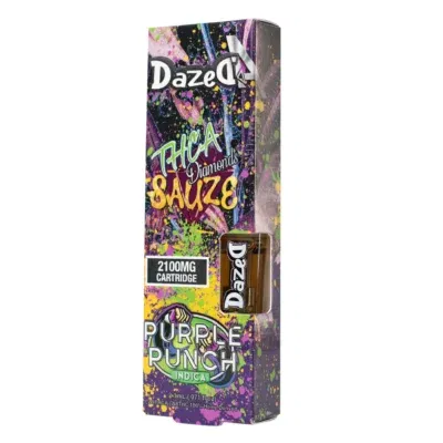 Dazed THCa Diamonds Sauze Vape Cartridge 2.1g – Purple Punch DazedA THC A Diamonds Sauze Vape Cartridges purple punch