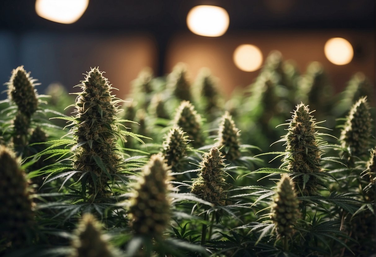 Learn how THCa flower is made in a dark room with growing cannabis plants.