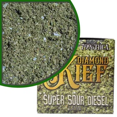 Dazed THCa Diamond Kief 3g – Super Sour Diesel Dazed Diamond THCA Kief Super sour diesel 3g