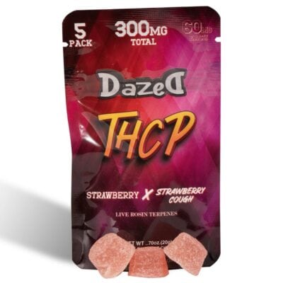 Dazed THCP Gummies 300mg 5pc Dazed8 THCP Gummies 300mg 5 Pieces - Strawberry