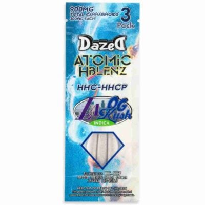Dazed Atomic H Blenz Shatterwalkerz Pre-Rolls 2.25g 3pk Dazed Atomic H Blenz Shatterwalkerz 3 Pack Pre Rolls 2.25g - LA OG Kush