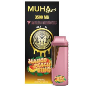 Muha Meds THCa Delta-9 THC Melted Diamonds Disposable Vape 3.5g - Mango Peach Rings