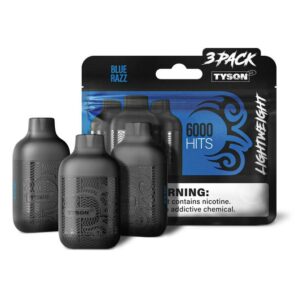 Tyson Lightweight Nicotine Disposable Vape 3pk - Blue Razz