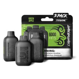 Tyson Lightweight Nicotine Disposable Vape 3pk - Green Apple