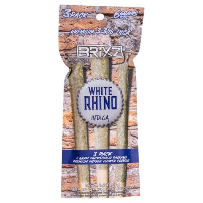 The BRIXZ NYC Premium Indoor 3-Pack THCa Pre-Roll 2g features three high-quality pre-rolls totaling 6 grams with 33% THCA, presented in packaging with a brick wall design to underscore its status as a leading THCa pre-roll option.