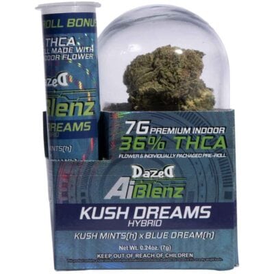 Dazed AI Blenz Premium Indoor THCa Flower 7g + .75g Pre-Roll - Kush Dreams (Hybrid)