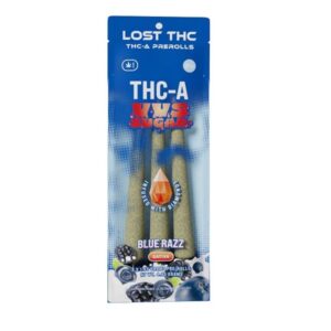 Lost THC THCa VVS Sugar Diamond Infused Pre-Rolls 3pc Blue Razz (Sativa)