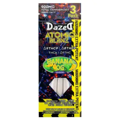 Dazed8 Atomic Blenz Shatterwalkerz 3-Pack Pre-Rolls 2.25g - Banana OG