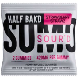 Half Bak'd Sumo Sour'd Gummies 420mg 2pc - Strawberry Strawz