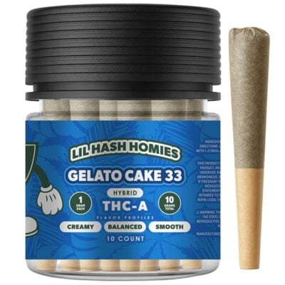 Hidden Hills Lil Hash Homies THCa Hash Hole Pre-Rolls 10ct 10g - Gelato Cake 33 (Hybrid)