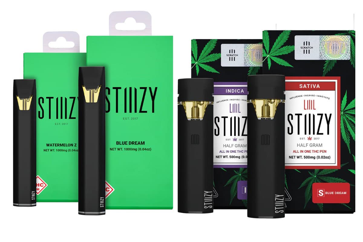 A collection of stiiizy vapes kept with each other