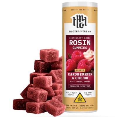 Modern Herb Co Live Rosin Gummies 30ct Modern Herb Co Live Rosin Gummies 30ct - Raspberries & Cream (Hybrid)