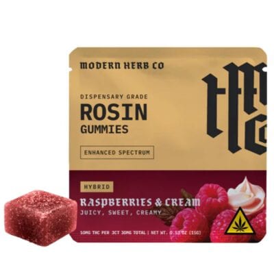 Modern Herb Co Live Rosin Gummies 3ct Modern Herb Co Live Rosin Gummies 3ct - Raspberries & Cream (Hybrid)