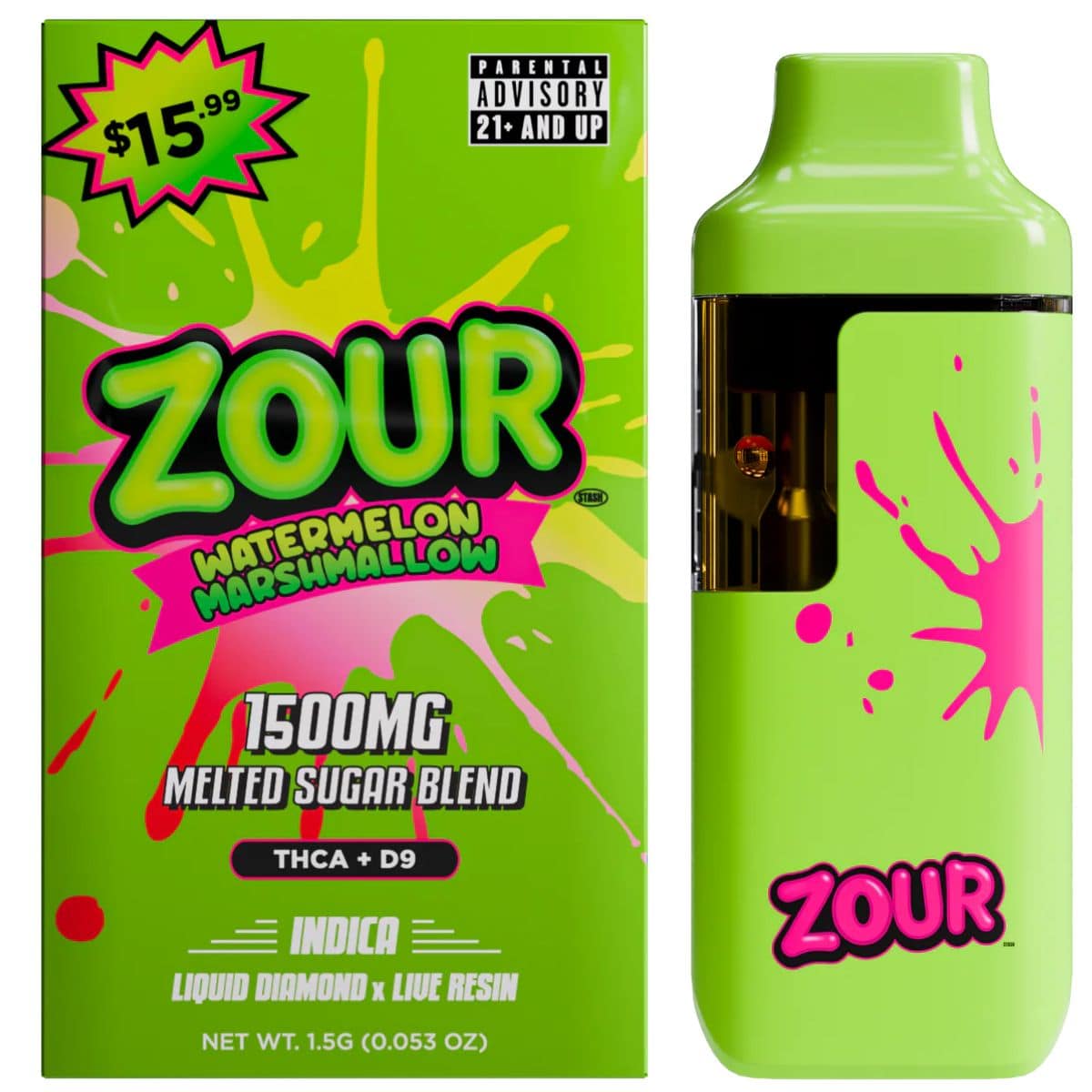 Zour Stash THCa Melted Sugar Blend Disposable 1.5g | alt super store