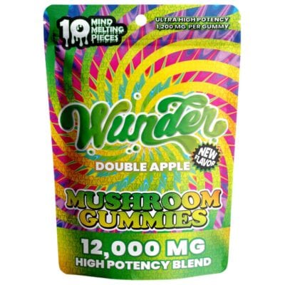 Wunder High Potency Mushroom Gummies 10ct - Double Apple