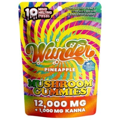 Wunder High Potency Mushroom Gummies 10ct - Pineapple + Kanna