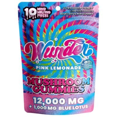 Wunder High Potency Mushroom Gummies 10ct - Pink Lemonade + Blue Lotus