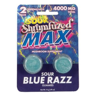Shrumfuzed MAX Sour Nootropic Mushroom Gummies 2ct - Sour Blue Razz