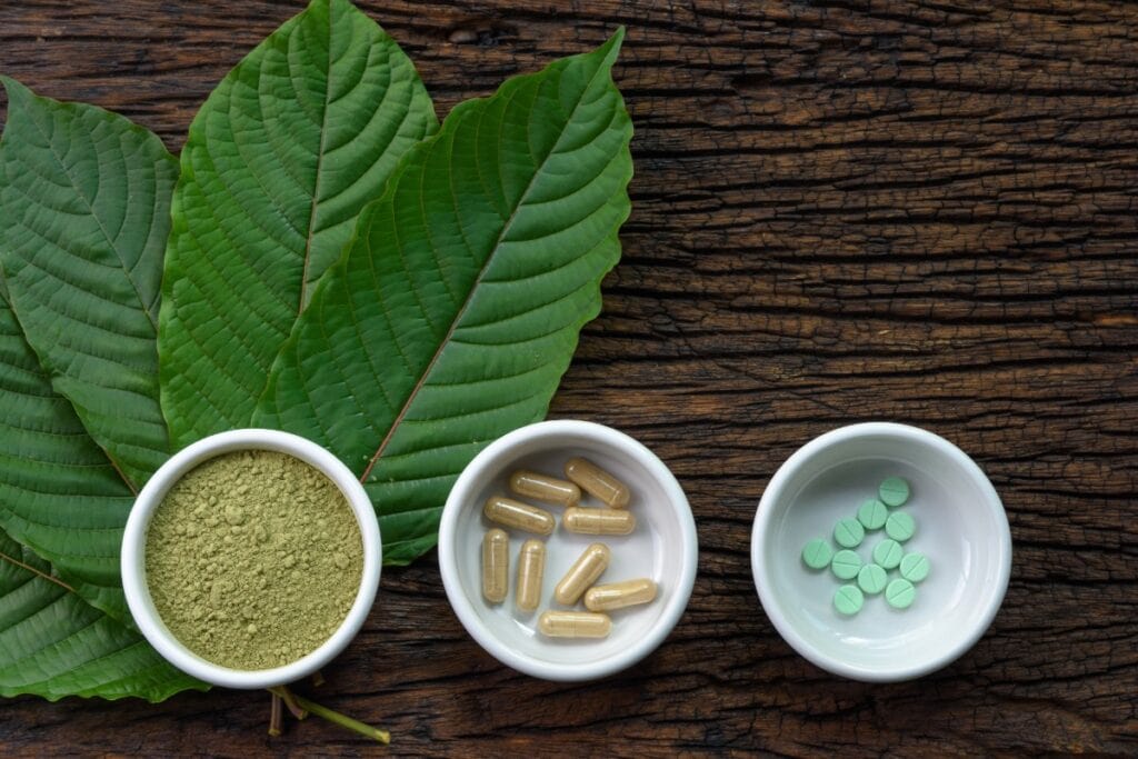 A collection of different kratom products kept together