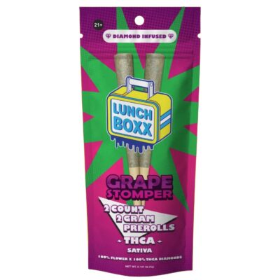 Lunch Boxx THCA Infused Prerolls 2x2g - Grape Stomper