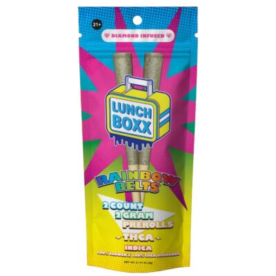 Lunch Boxx THCA Infused Prerolls 2x2g - Rainbow Belts