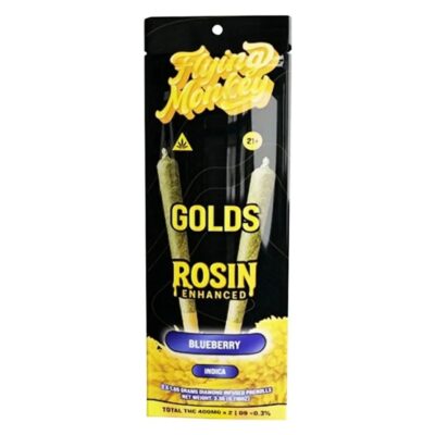 Flying Monkey Golds Rosin Enhanced Prerolls 2pk 3.3g - Blueberry (Indica)