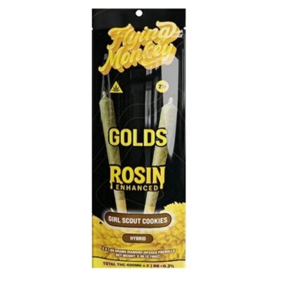 Flying Monkey Golds Rosin Enhanced Prerolls 2pk 3.3g - Girl Scout Cookies (Hybrid)
