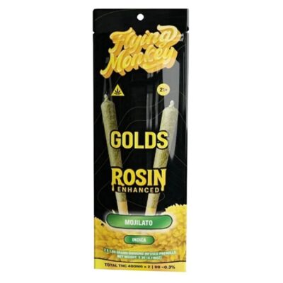 Flying Monkey Golds Rosin Enhanced Prerolls 2pk 3.3g - Mojilato (Indica)