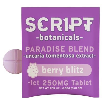 Script Botanicals Paradise Blend Cat's Claw Tablets 1pk 250mg - Berry Blitz