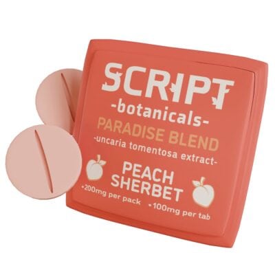 Script Botanicals Paradise Blend Cat's Claw Tablets 2pk 200mg - Peach Sherbet