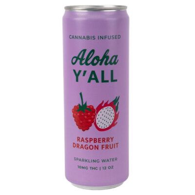 Aloha Y'all Delta-9 infused Sparkling Water 12oz 10mg - Raspberry Dragonfruit