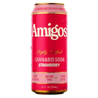 Amigos Highly Crafted Delta-9 Soda 16oz 50mg - Strawberry